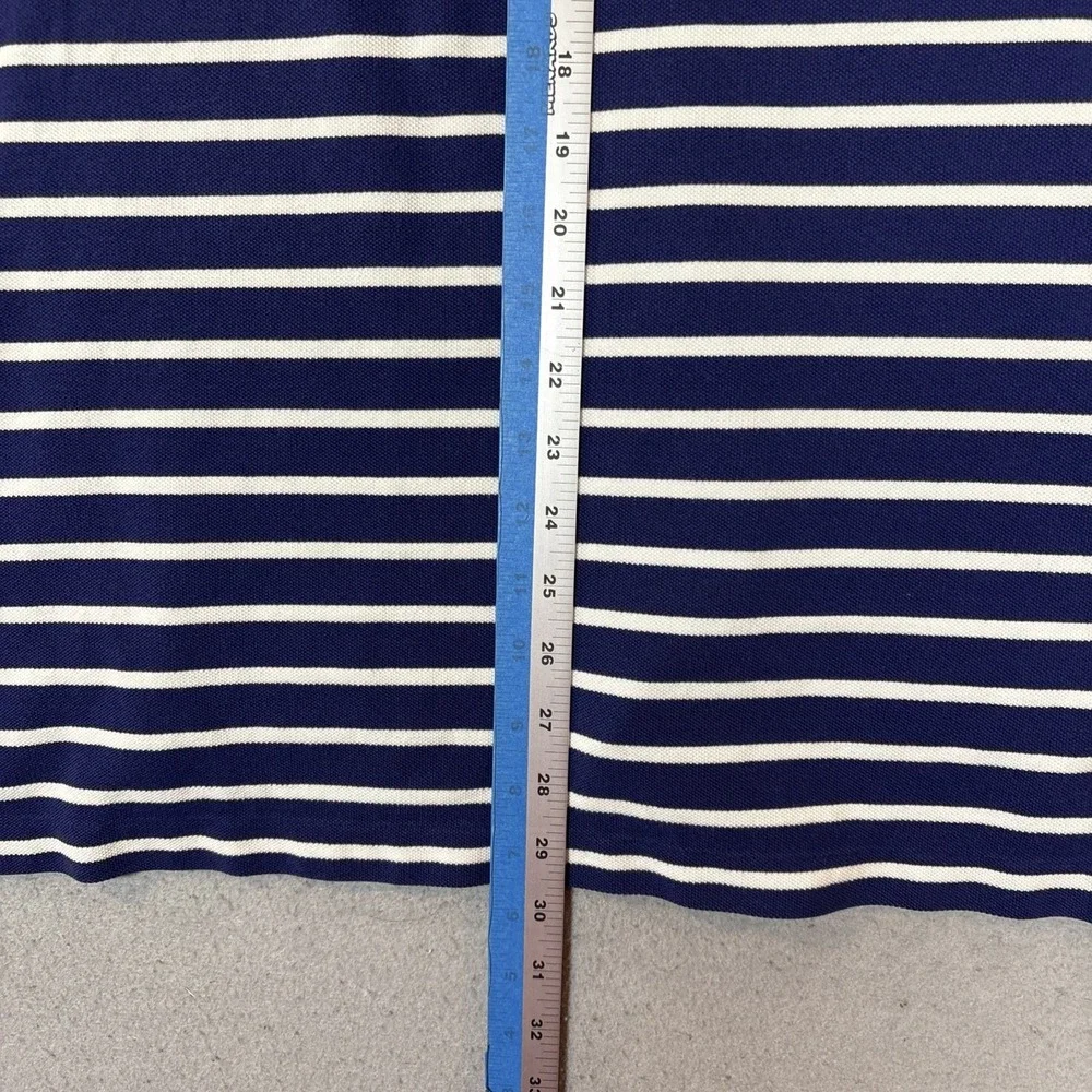 Polo Ralph Lauren Golf Shirt Mens XLarge Blue White Striped‎ Tennis Short Sleeve